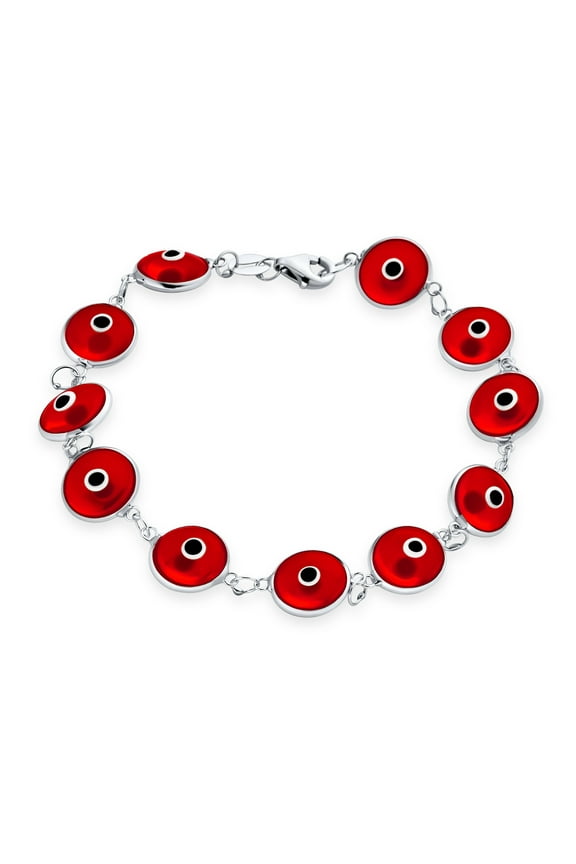 Womens Protection Good Luck Amulet Strand Bracelet Light Red Evil Eye Beads 7 Inch