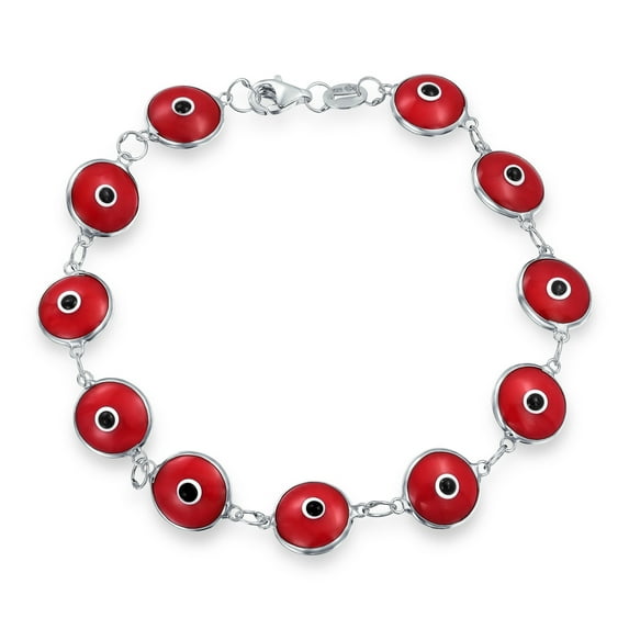 Bling Jewelry Womens Protection Good Luck Amulet Strand Bracelet Red Evil Eye Beads 7 Inch