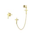 thumbnail image 1 of Bling Jewelry Womens Religious Cross Ear Cuff Cartilage Earring Set 14K Gold Plated Sterling Silver, 1 of 4