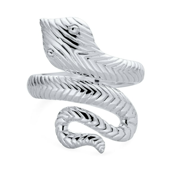 Bling Jewelry Womens  Retro Serpent Snake Silver Ring Egyptian Wrap Coil Band