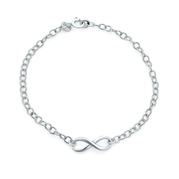Bling Jewelry Womens Romantic Eternal Love Knot Chain Link Bracelet Sterling Silver 7-7.5 Inch