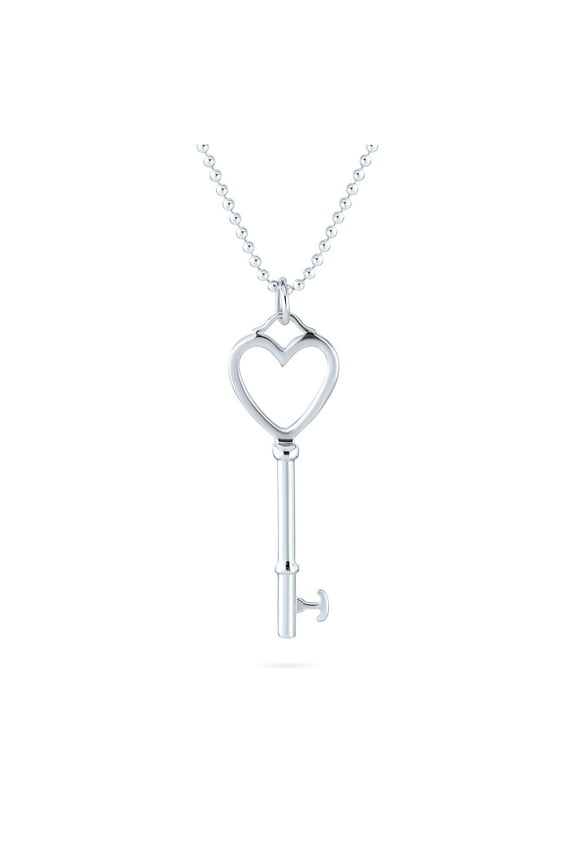 Womens Romantic Key to Your Heart Pendant Necklace in 14K Gold Plated Silver
