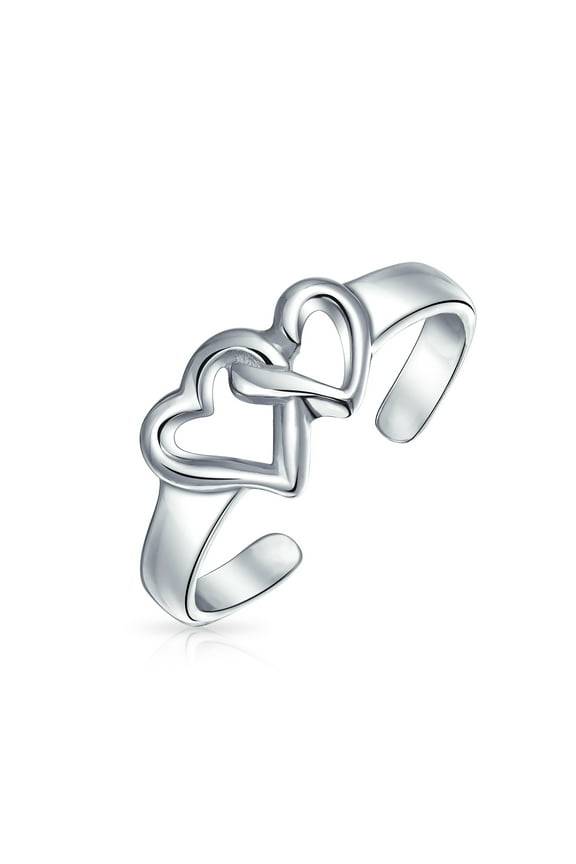 Womens Romantic Midi Finger Infinity Love Knot Toe Ring in Polished Sterling Silver