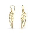 thumbnail image 1 of Bling Jewelry Womens Rose Gold Plated Angel Wing Feather Dangle Earrings in  Sterling Silver, 1 of 5