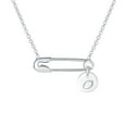 thumbnail image 1 of Bling Jewelry Womens Script Solidarity Round Circle Sideways Safety Pin Pendant Necklace Silver, 1 of 4