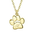 thumbnail image 1 of Bling Jewelry Womens Script Initial X Dog Cat Paw Print Pendant Necklace Gold Plated Silver, 1 of 4