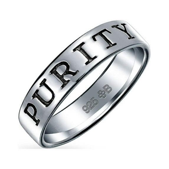 Bling Jewelry Womens Sentimental Silver Ring: Stay Strong Promise Eternity Band Oxidized Sterling