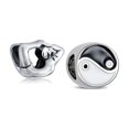 thumbnail image 1 of Bling Jewelry Womens Set of 2 Black White Yin Yang Yogi Gymnastics Yoga Pose Charm Bead Enamel Silver, 1 of 5