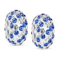 thumbnail image 1 of Bling Jewelry Womens Set of Two Striped Crystal Spacer Bead Sterling Silver Fits European Bracelet, 1 of 3