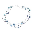 thumbnail image 1 of Bling Jewelry Womens Shades of Grey Blue Pink Multi Strand Pearl Illusion Collar Necklace Choker, 1 of 5