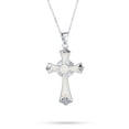 thumbnail image 1 of Bling Jewelry Womens Silver Opal CZ Cross Pendant Necklace 18in Chain, 1 of 4
