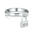 thumbnail image 1 of Bling Jewelry Womens Romantic Forever Dangling Charm Pad Lock Ring .925 Sterling Silver, 1 of 4