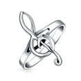 thumbnail image 1 of Bling Jewelry Womens Musicians Treble Clef Music Note Signet Ring Oxidized .925 Sterling Silver, 1 of 4