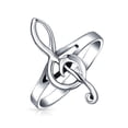 thumbnail image 1 of Bling Jewelry Womens Musicians Treble Clef Music Note Signet Ring Oxidized .925 Sterling Silver, 1 of 4