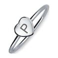 thumbnail image 1 of Bling Jewelry Womens Simple ABC Heart Shape Monogram Initial Silver Ring Sterling A-Z Signet, 1 of 3