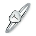 thumbnail image 1 of Bling Jewelry Womens Simple ABC Heart Shape Monogram Initial Silver Ring Sterling A-Z Signet, 1 of 3