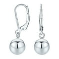 thumbnail image 1 of Bling Jewelry Womens Dangling Round Bead Ball Drop Earrings Silver 8MM Leverback, 1 of 5