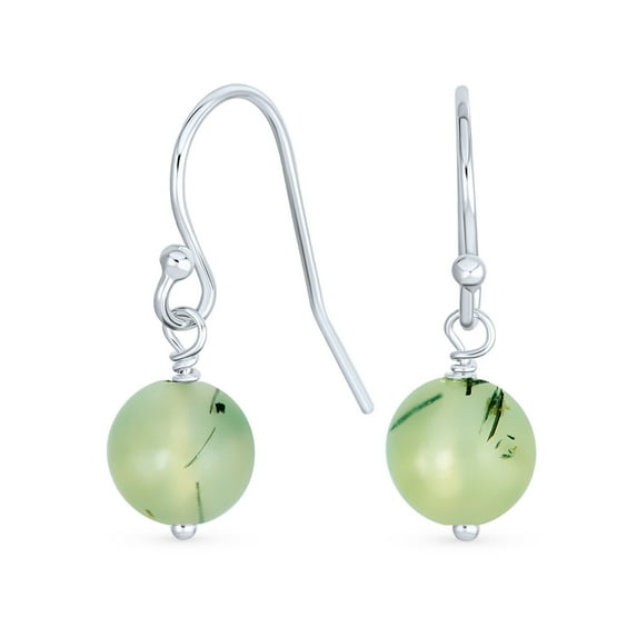 Bling Jewelry Womens Simple Gemstone 8MM Bead Drop Ball Earrings Sterling Silver Birthstones Colors