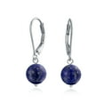 thumbnail image 1 of Bling Jewelry Womens Simple Natural Stone 8MM Ball Drop Earrings Sterling Silver Leverback, 1 of 5