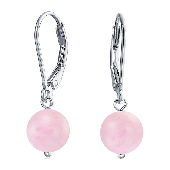 Bling Jewelry Womens Simple Natural Stone 8MM Ball Drop Earrings Sterling Silver Leverback