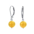thumbnail image 1 of Bling Jewelry Womens Simple Gemstone 8MM Drop Ball Earrings Secure Hinge Lever Back Sterling Silver, 1 of 5