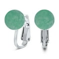thumbnail image 1 of Bling Jewelry Womens Simple Gemstone Round Bead Clip-On Earrings Non-Piercing Sterling Silver 8MM, 1 of 5