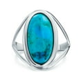 thumbnail image 1 of Bling Jewelry Womens Simple  Silver Ring with Large Blue Turquoise Gemstone in Bezel Setting, 1 of 5