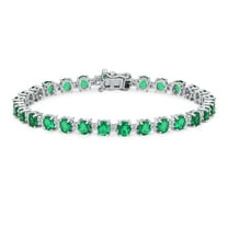 Bling Jewelry Womens Simple Strand Purple Amethyst & Zircon Tennis Bracelet Sterling Silver 7.25 Inch