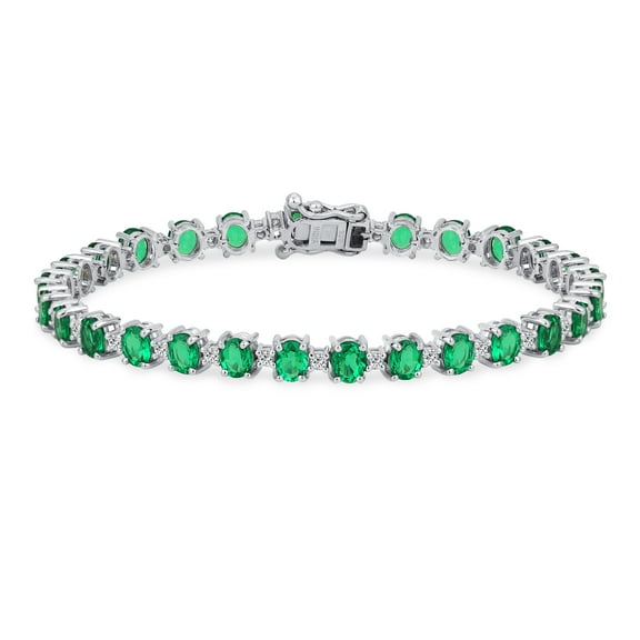 Bling Jewelry Womens Simple Strand Purple Amethyst & Zircon Tennis Bracelet Sterling Silver 7.25 Inch