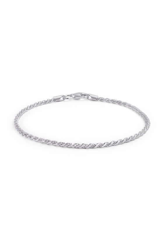 Womens Twist Rope Chain Link Bracelet Sterling Silver Made in Italy