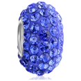thumbnail image 1 of Bling Jewelry Womens Solid Color Pave Crystal Bead Charm for European Bracelet Sterling Silver Core, 1 of 5