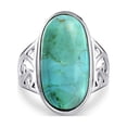 thumbnail image 1 of Bling Jewelry Womens Southwest  Silver Ring with Large Blue Turquoise Gemstone and Filigree Band, 1 of 5