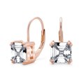 thumbnail image 1 of Bling Jewelry Womens Square CZ Solitaire Asscher Cut Lever back Earrings Gold Plated Silver, 1 of 5