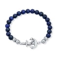 thumbnail image 1 of Bling Jewelry Womens Nautical Anchor Blue Lapis Lazuli Stretch Bracelet Stackable, 1 of 4