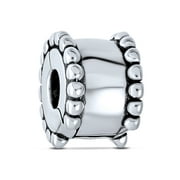 BLING JEWELRY Womens Sterling Silver Clasp Spacer Charm for European Bracelet - Edge Stopper Bead