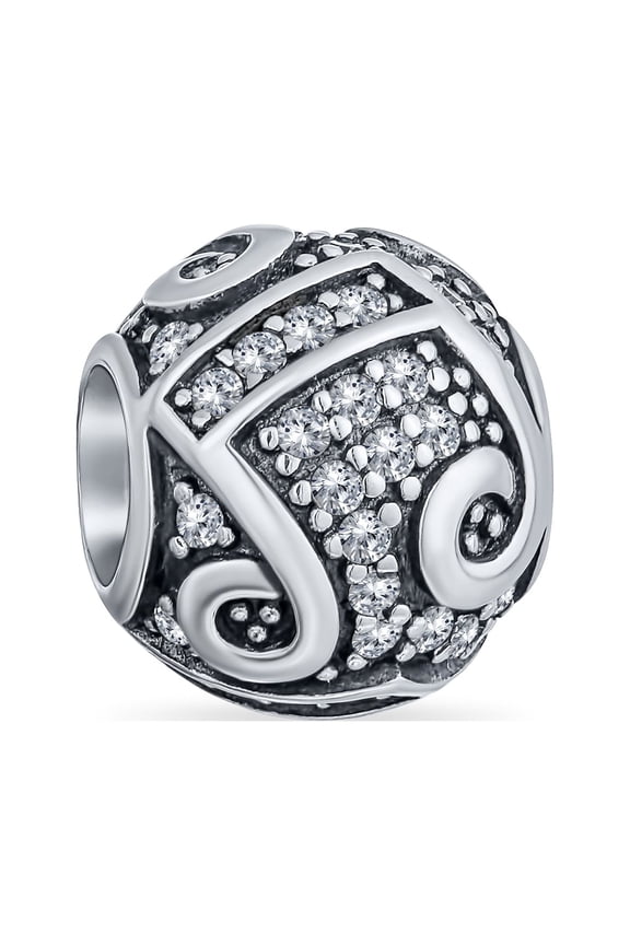 Womens Sterling Silver Musician G Clef Charm Bead for European Bracelets