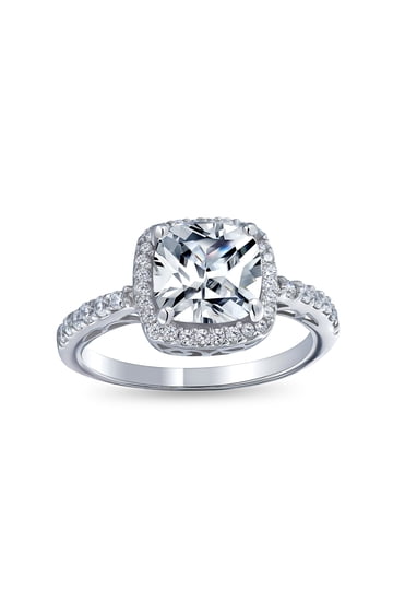 1pc S925 Silver Classic Simple Fashion Ring, Inlaid Cubic Zirconia Ring