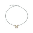 thumbnail image 1 of Bling Jewelry Womens Summer Garden Opalescent Butterfly Pink Opal Anklet Ankle Bracelet  Silver, 1 of 3