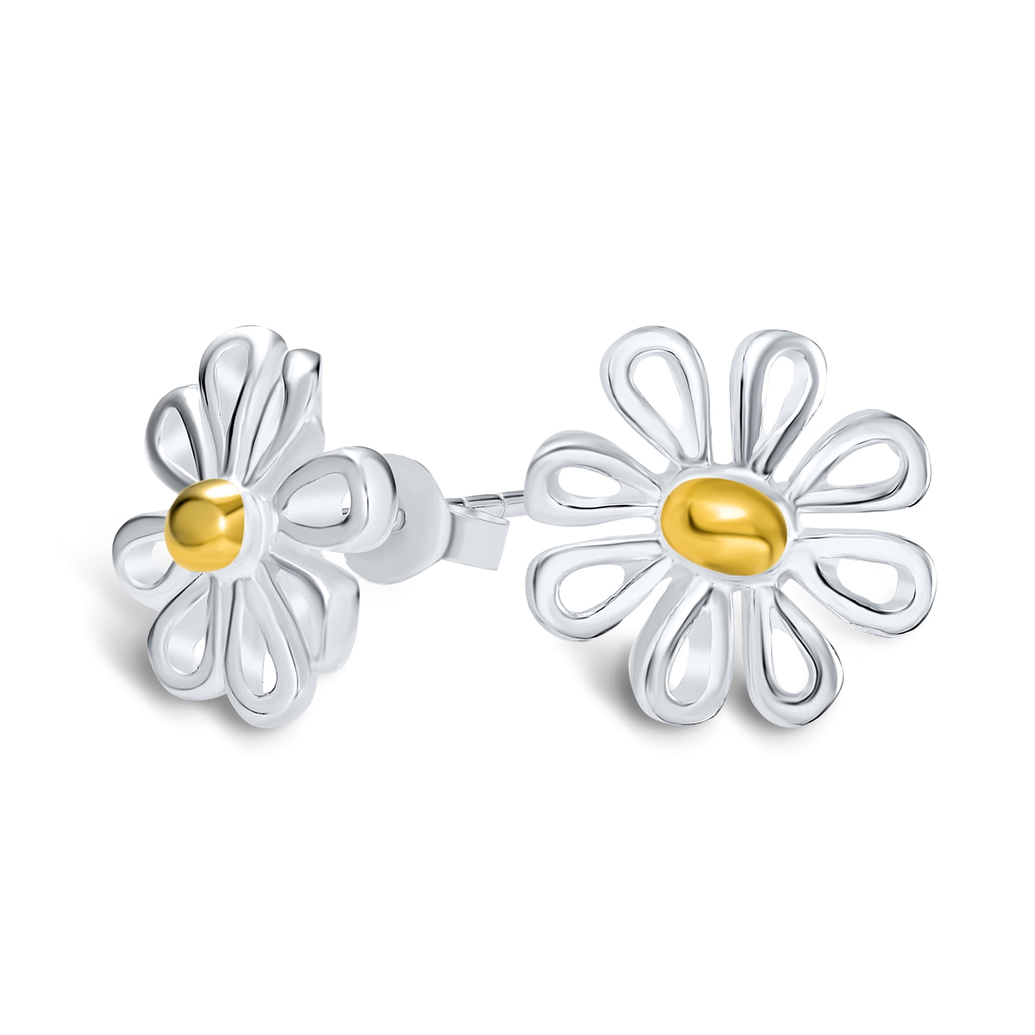 SLUYNZ Sterling Silver Daisy Earrings – Dainty Dangle Chain Earrings For Women & Teens