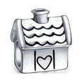 thumbnail image 1 of Bling Jewelry Womens New Homeowner Family House Charm Bead Sterling Silver Fits European Bracelet, 1 of 4