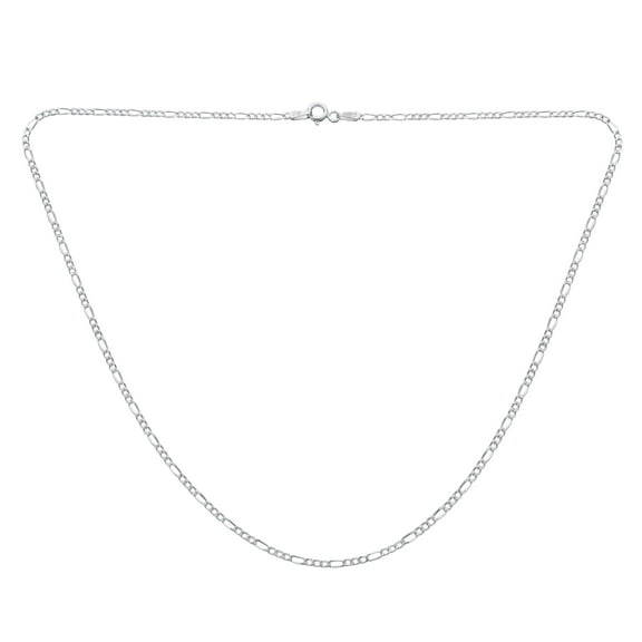 Bling Jewelry Womens Thin 50 Gauge Sterling Silver Figaro Chain Necklace Made Italy Nickle-Free