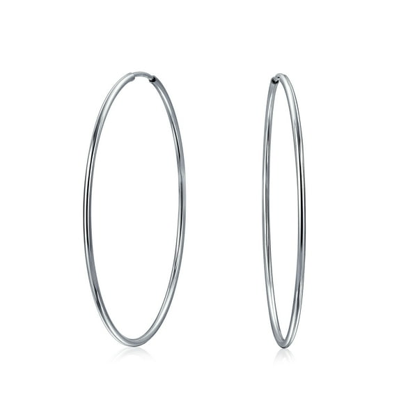 Bling Jewelry Womens Thin Minimalist Hoop Huggie Earrings Sterling Silver