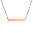 thumbnail image 1 of Bling Jewelry Womens Thin Name Plated Bar Pendant Necklace 14K Rose Gold Sterling Silver, 1 of 5