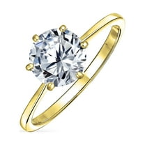 Bling Jewelry Womens 1.5CT 6 Prong CZ Solitaire Engagement Ring Silver