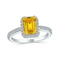 thumbnail image 1 of Bling Jewelry Womens Timeless 3CT Halo Emerald Cut Engagement Ring with CZ and Sterling Silver Band, 1 of 5