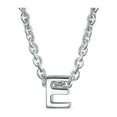 thumbnail image 1 of Bling Jewelry Womens E - Tiny Block Letter Alphabet Initial Dainty Pendant Necklace Sterling Silver, 1 of 6