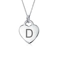 thumbnail image 1 of Bling Jewelry Womens Tiny Minimalist Heart Shape Initial Pendant Necklace A-Z Sterling Silver, 1 of 6
