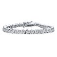thumbnail image 1 of Bling Jewelry Womens Bridal 20CTW CZ Round Solitaire Swirl S Wave Link Tennis Bracelet 7 Inch, 1 of 4