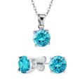 thumbnail image 1 of Bling Jewelry Womens Traditional Bridal Necklace Set with CZ Gemstone Earrings in Sterling Silver, 1 of 7