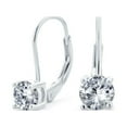 thumbnail image 1 of Bling Jewelry Womens Traditional Bridal Round Brilliant Cut 1CT AAA CZ Solitaire Drop Earrings, 1 of 7